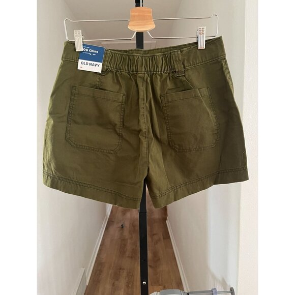 NWT Old Navy Womens OG Chino High-Rise Shorts M 3.5" Inseam Olive Green Cotton B - Picture 2 of 5